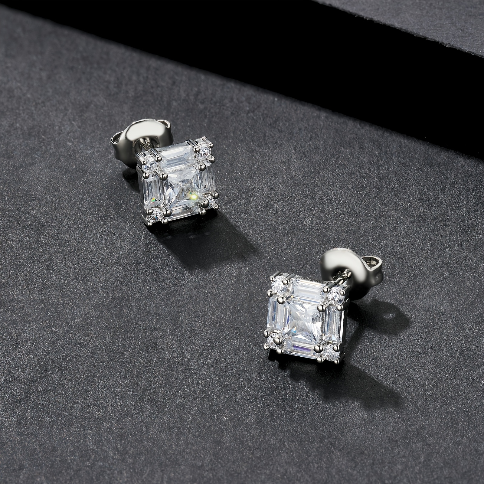 ICEDCHICS 9mm Square Stud Earrings, Hip-Hop Style